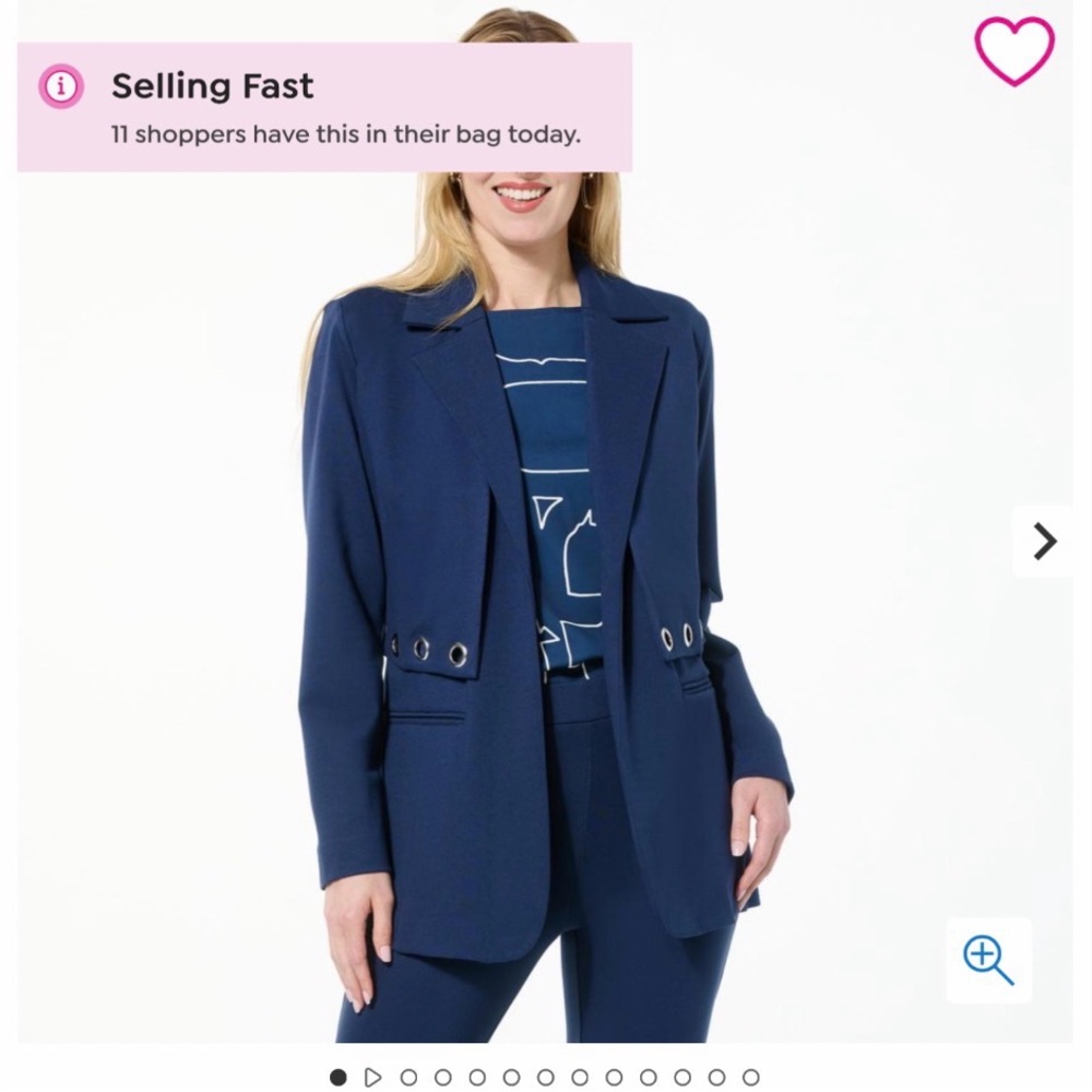 NWT Grey by Jhoan Sebastian Women's M  3 in 1 Navy Open-Front Blazer Jacket